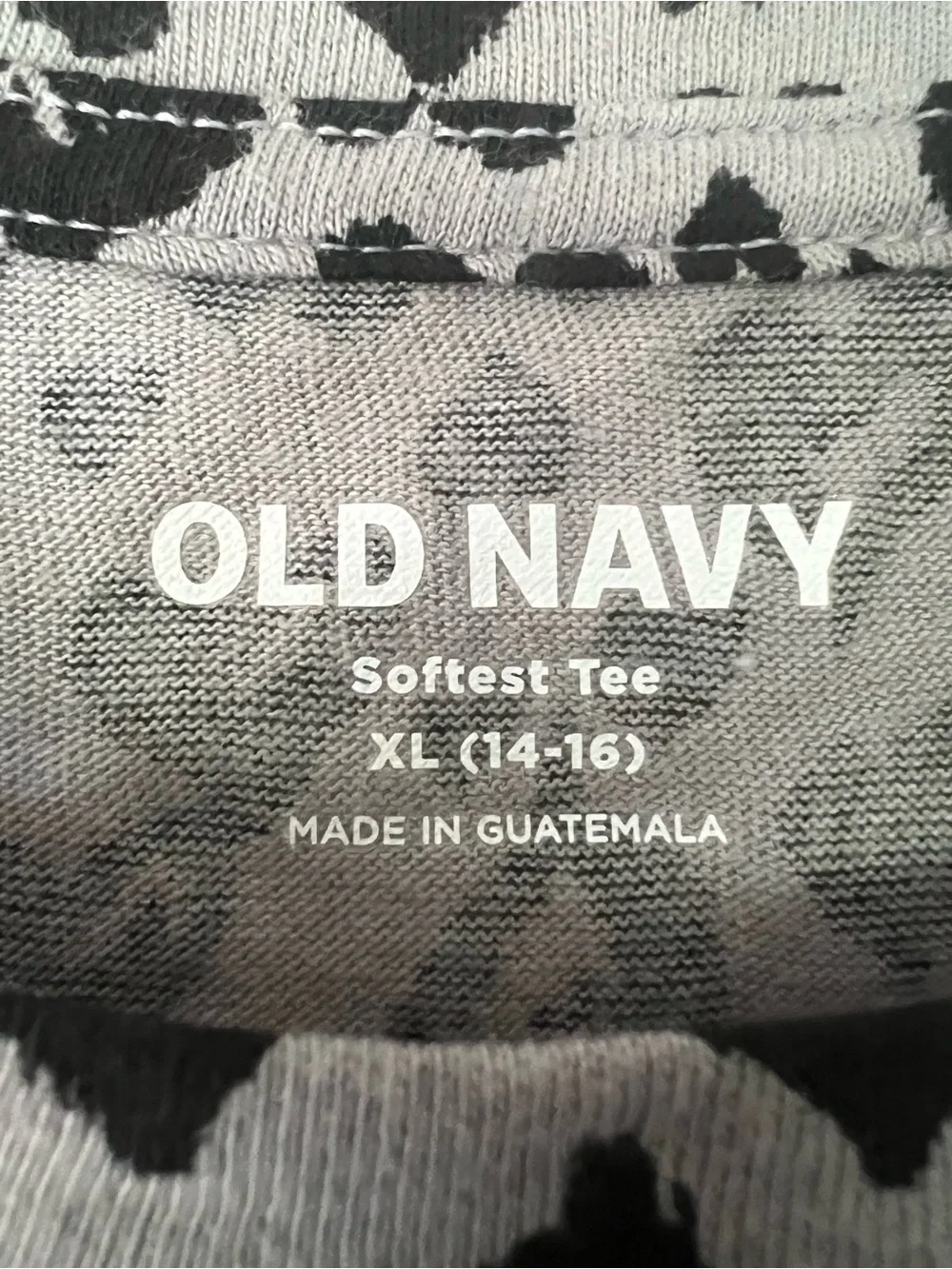 Old Navy Black Heart Print Long Sleeve Tee on White
